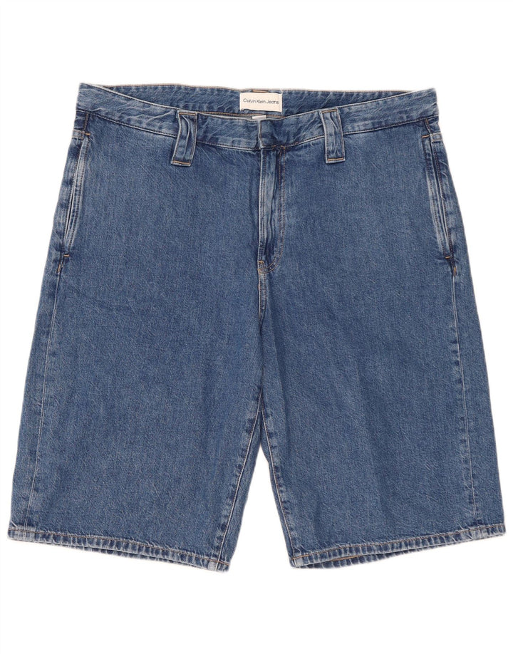 Shorts jeans masculino Calvin Klein W36 grande algodão azul