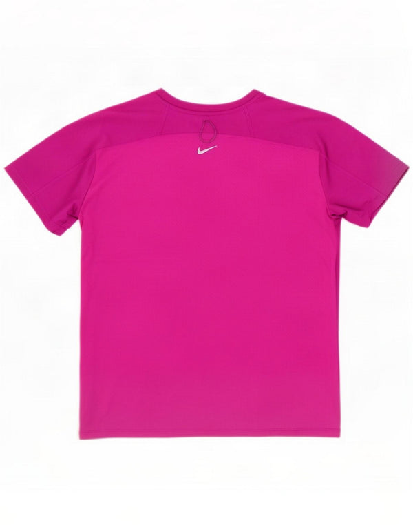 Camiseta feminina Nike Dri Fit Graphic UK 16 grande poliéster rosa
