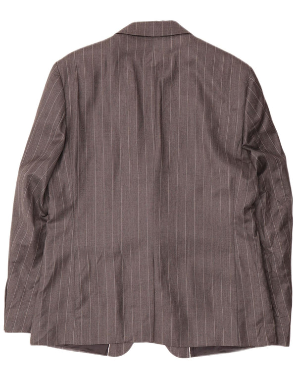 Jaqueta blazer masculina Zara com 1 botão EU 54 XL cinza listrado