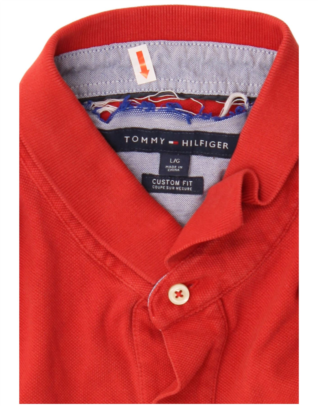Camisa polo masculina TOMMY HILFIGER Custom Fit grande vermelha
