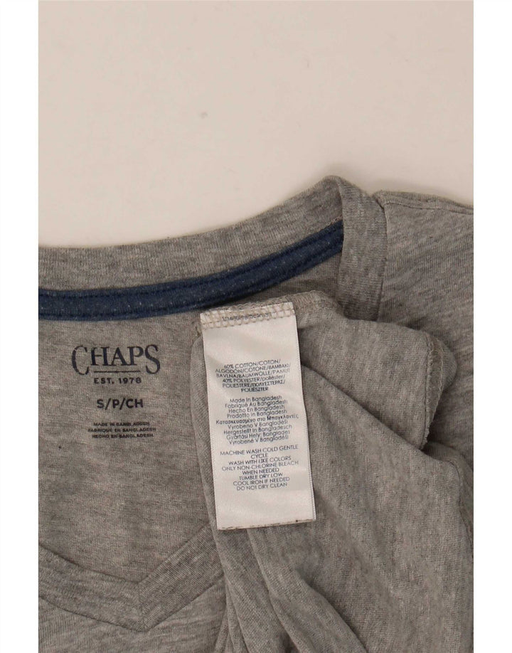 Camiseta feminina Chaps UK 10 algodão manchado cinza pequeno