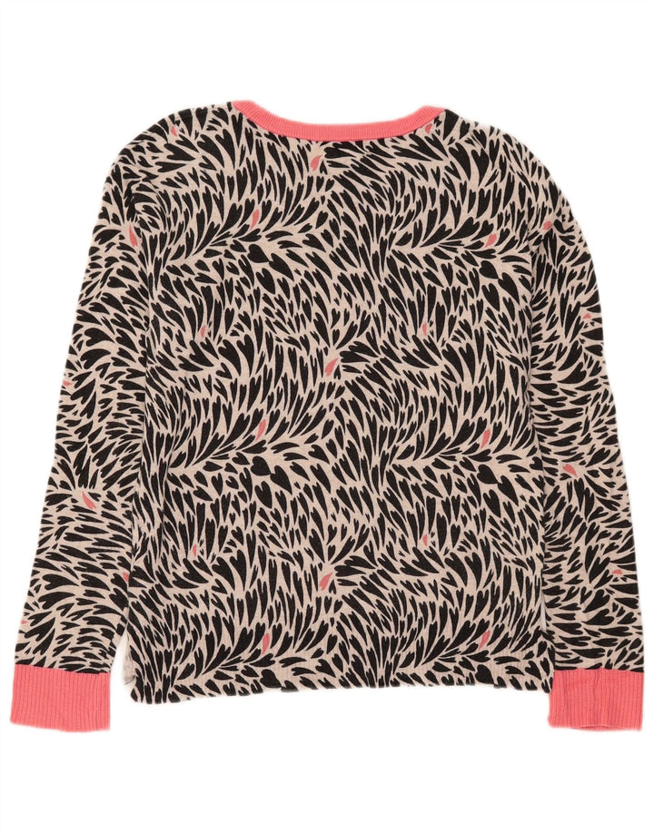Suéter feminino com gola canoa White Stuff Reino Unido 10 pequeno preto