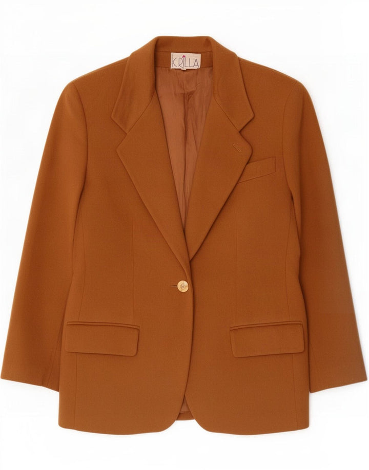 Jaqueta blazer feminina vintage com 1 botão IT 44 caxemira bege médio