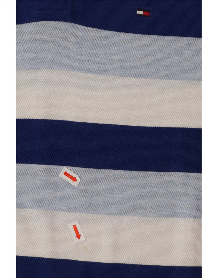Camisa polo masculina TOMMY HILFIGER algodão listrado azul médio
