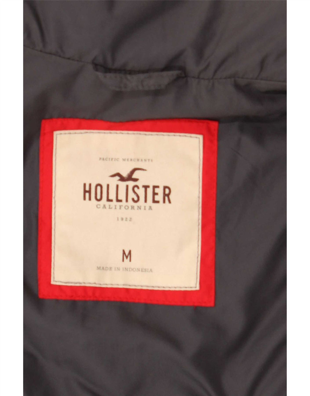 Colete acolchoado feminino Hollister UK 12 poliéster cinza médio