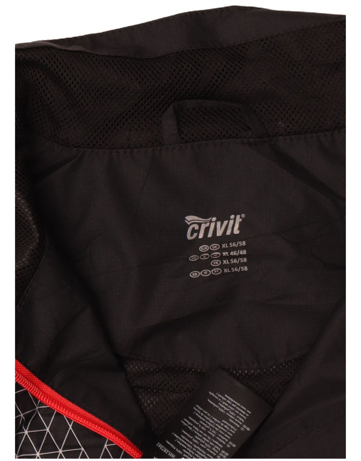 Jaqueta de chuva masculina Crivit UK 46/48 XL poliéster geométrico preto