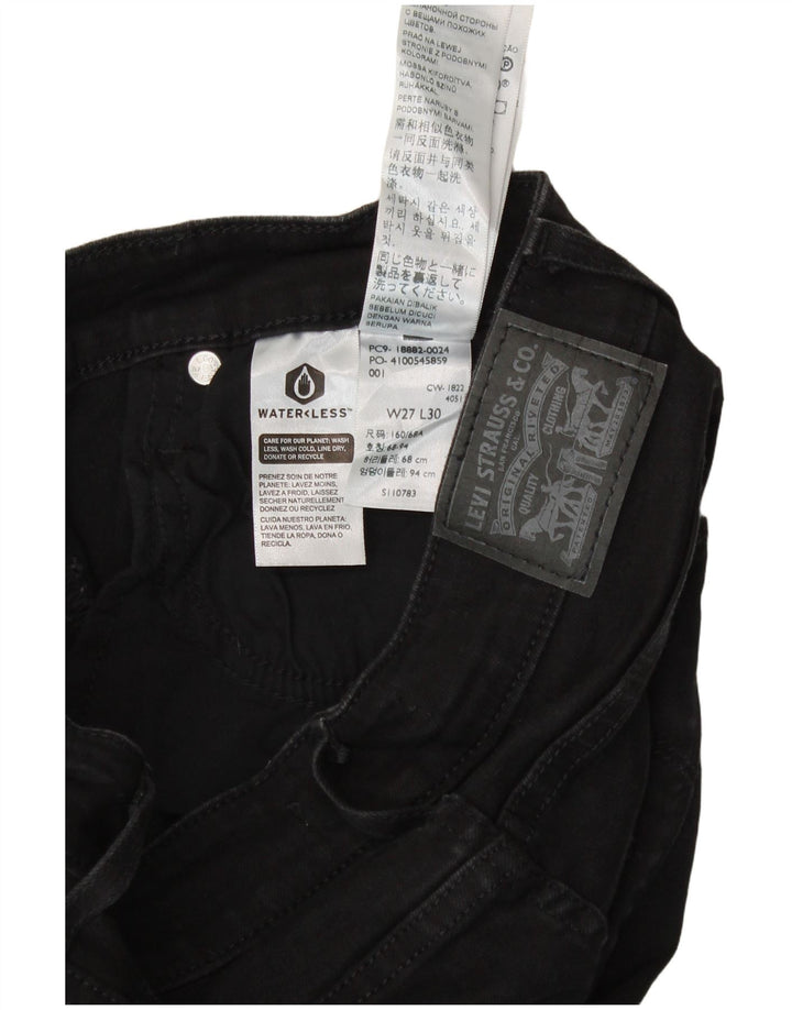 Calça jeans feminina LEVI'S 721 cintura alta skinny W27 L30 algodão preto