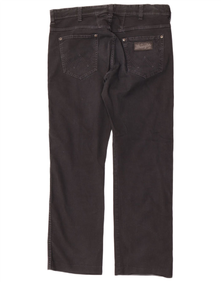 Wrangler Mens Clyde Straight Jeans W36 L32 Algodão Preto