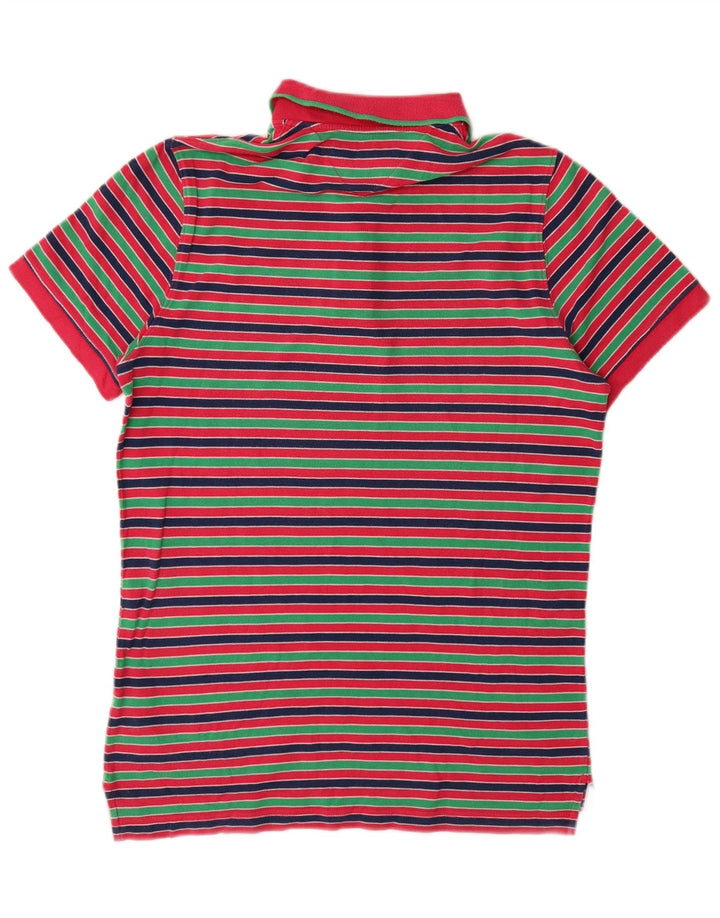 Camisa polo masculina Tommy Hilfiger Slim Fit média de algodão listrado multicolorido