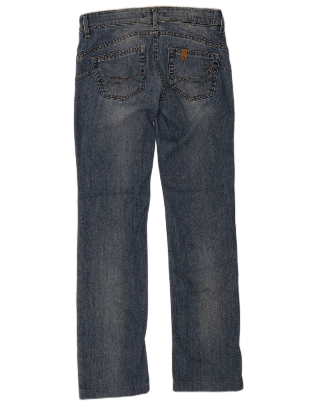 LIU JO Calça jeans reta feminina W28 L30 algodão azul