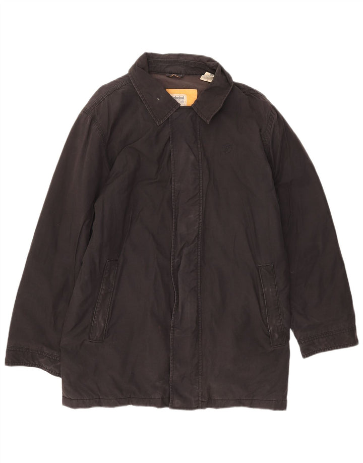 Jaqueta corta-vento masculina Timberland UK 36 pequeno algodão preto