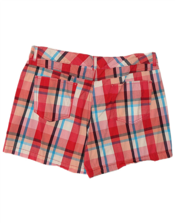 LEE Shorts feminino casual de ajuste natural EUA 16 2XL W38 algodão xadrez vermelho