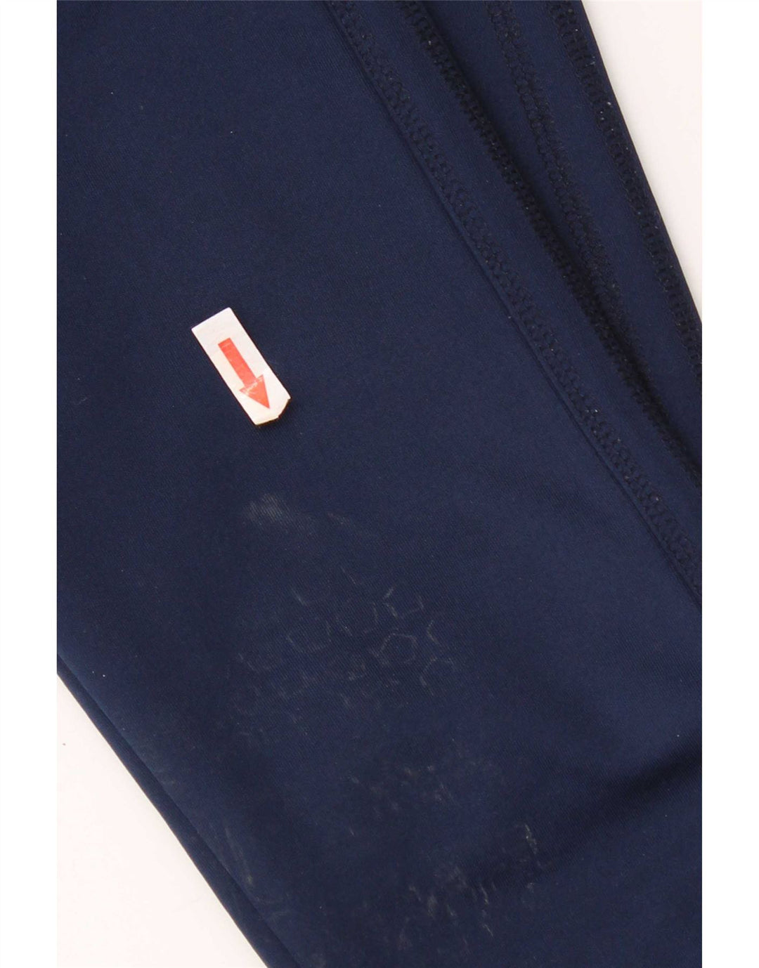 Calça de treino feminina Adidas UK 10 pequena azul marinho poliéster