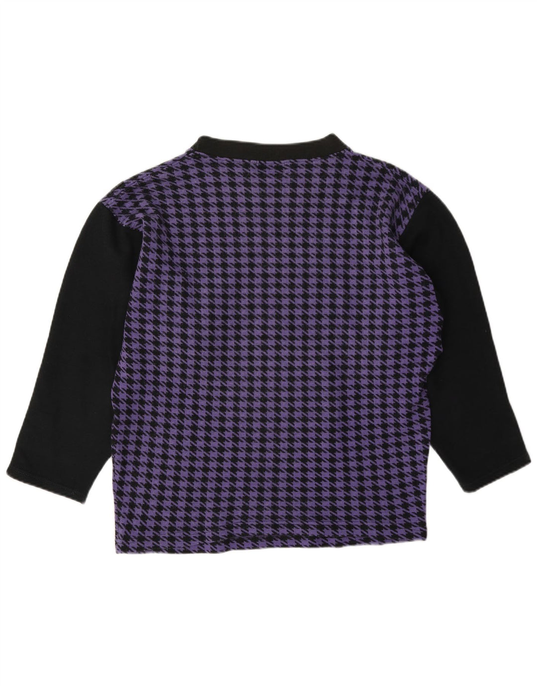 Top feminino Gymnasium manga comprida Reino Unido 14 houndstooth roxo médio
