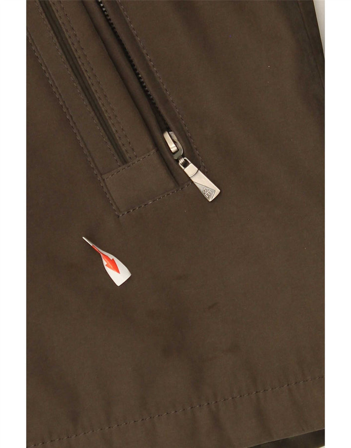 Jaqueta corta-vento masculina vintage IT 50 grande poliamida cáqui
