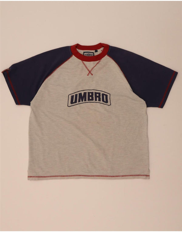 Camiseta gráfica masculina da Umbro Top grande cinza colorblock poliéster
