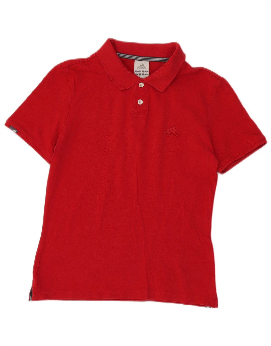 Camisa polo feminina Adidas UK 12 algodão vermelho médio