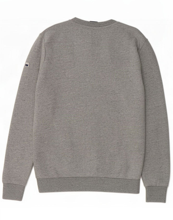 Suéter gráfico masculino Superdry pequeno algodão cinza