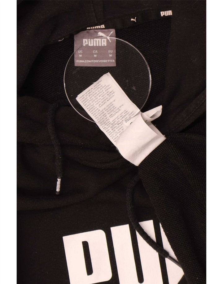 Puma masculino gráfico moletom com capuz médio algodão preto