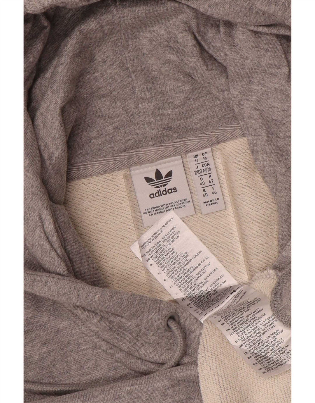 Adidas feminino gráfico oversized moletom com capuz Reino Unido 14 cinza médio manchado