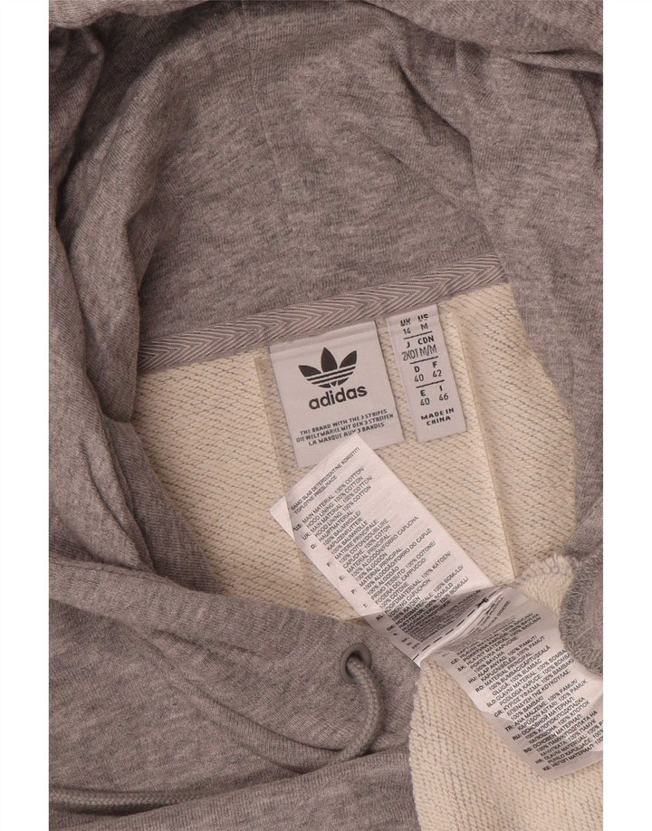Adidas feminino gráfico oversized moletom com capuz Reino Unido 14 cinza médio manchado