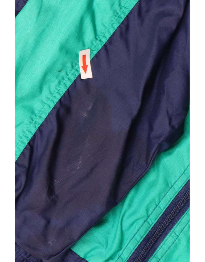 Jaqueta superior de agasalho masculino vintage grande poliamida colorblock azul marinho
