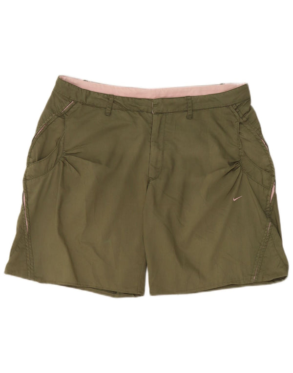 Shorts Nike Chino Feminino UK 12 Médio W32 Cáqui Algodão