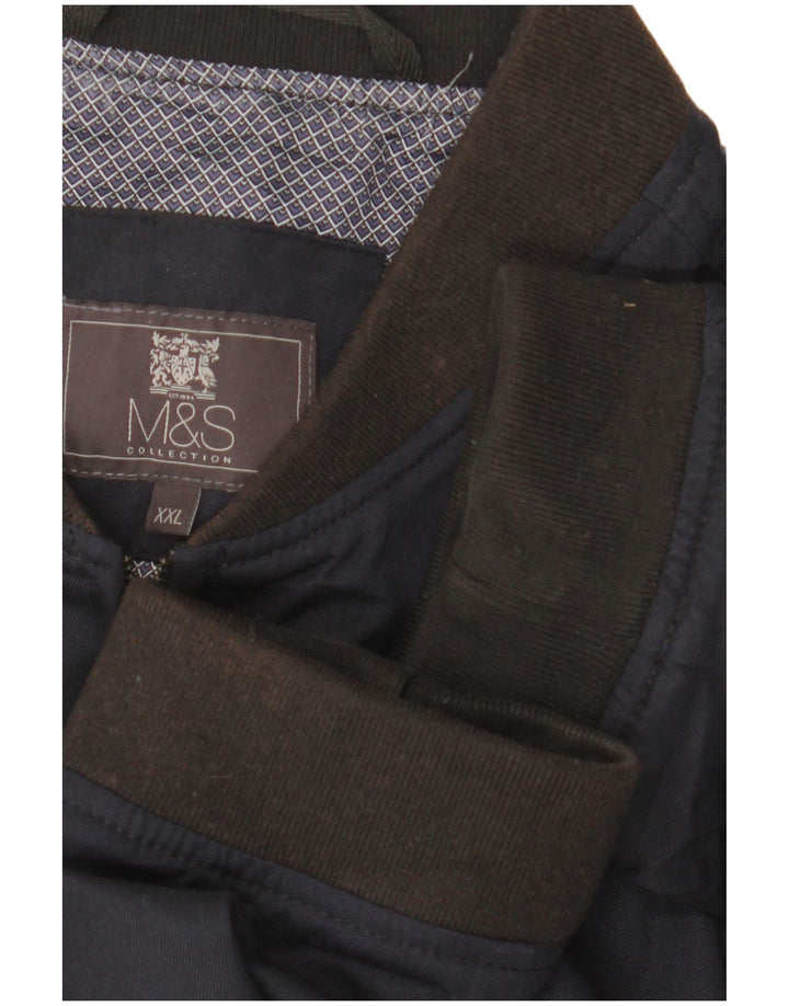 Jaqueta bomber masculina Marks & Spencer Reino Unido 44 2XL azul marinho