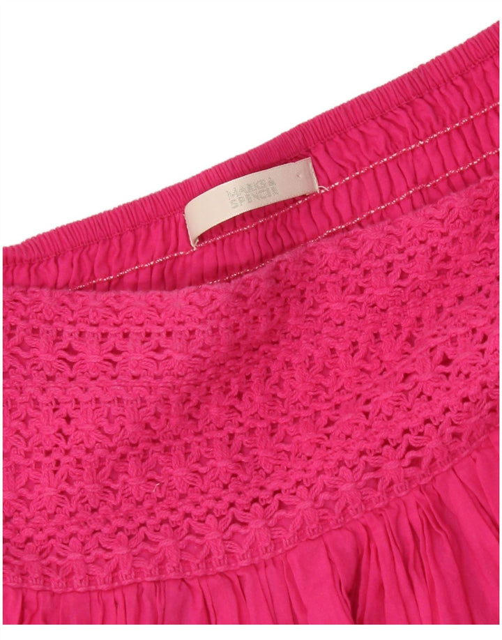 Minissaia feminina plissada Marks & Spencer W28 rosa médio
