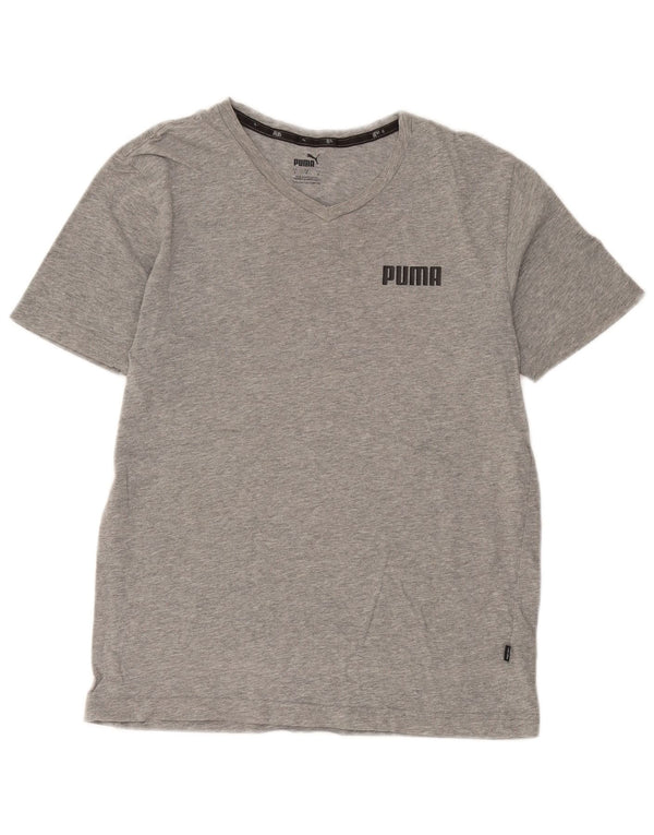 Puma Camiseta Masculina Top Pequeno Algodão Cinza