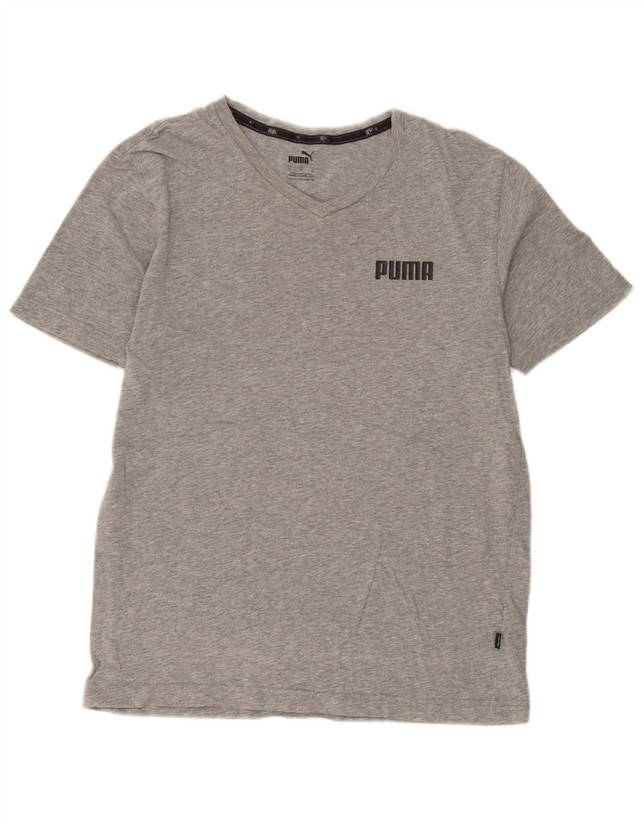Puma Camiseta Masculina Top Pequeno Algodão Cinza