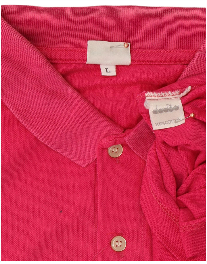 Camisa polo masculina DIADORA grande algodão rosa