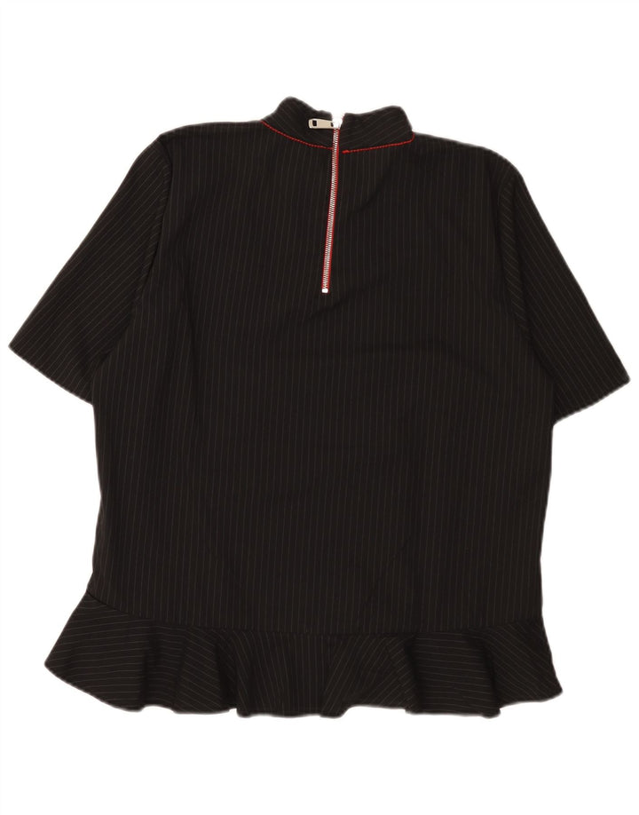 Blusa feminina Zara UK 14 poliéster colorblock preto médio
