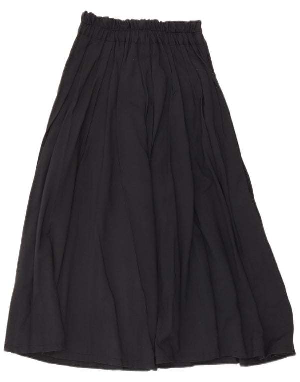 Saia maxi plissada feminina vintage W30 azul marinho médio