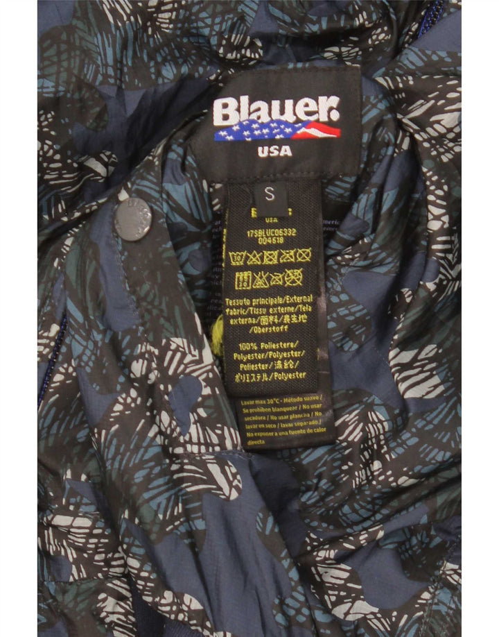 Jaqueta bomber reversível masculina Blauer UK 36 poliéster azul pequeno