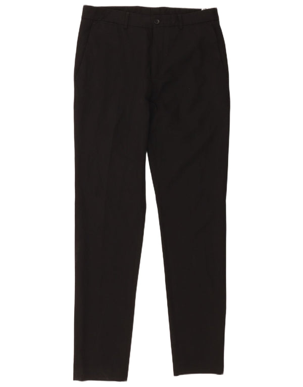 Zara Mens Slim Chino Calças EU 38 Pequeno W30 L33 Viscose Preta