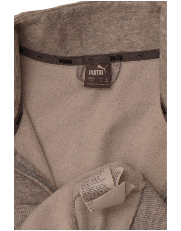 PUMA Womens Tracksuit Top Jacket UK 14 Grande Algodão Cinza