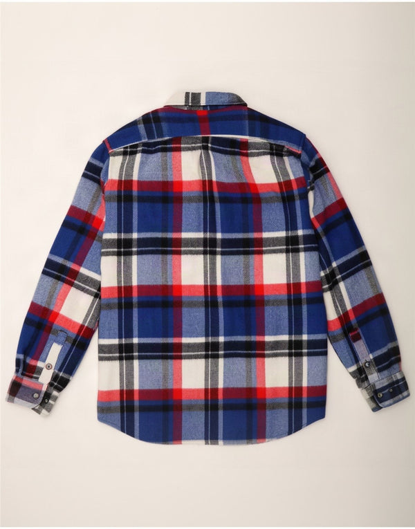 Camisa masculina vintage de flanela XL xadrez azul