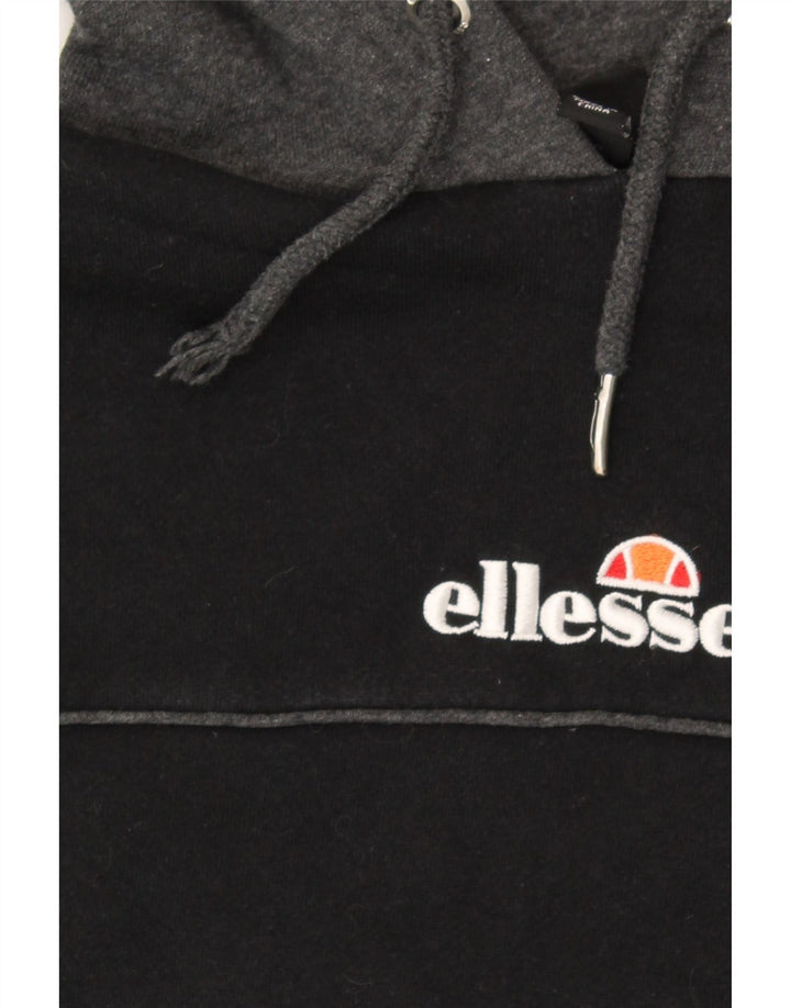 ELLESSE Mens Hoodie Jumper Small Black Cotton Vintage Ellesse and Second-Hand Ellesse from Messina Hembry 