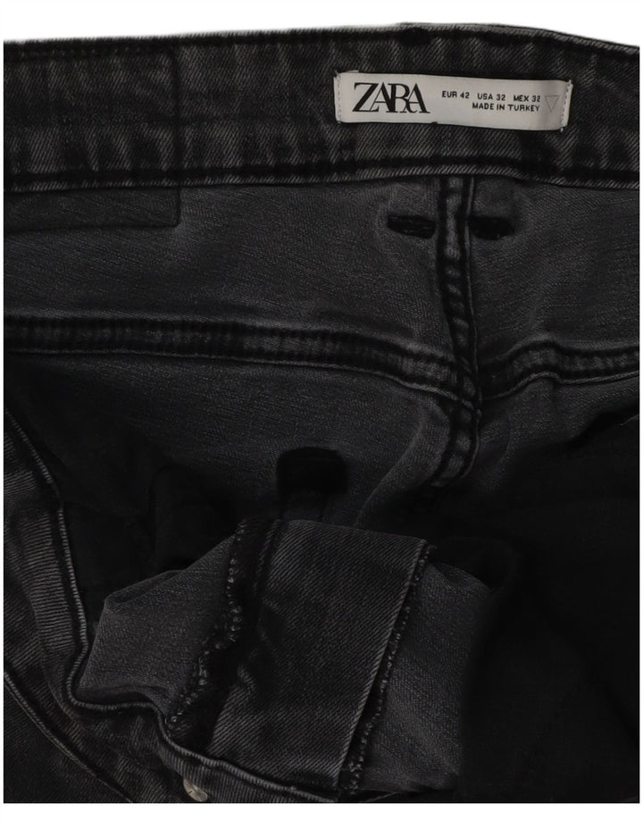 Zara Mens Slim Jeans EU 42 Grande W32 L30 Cinza Algodão