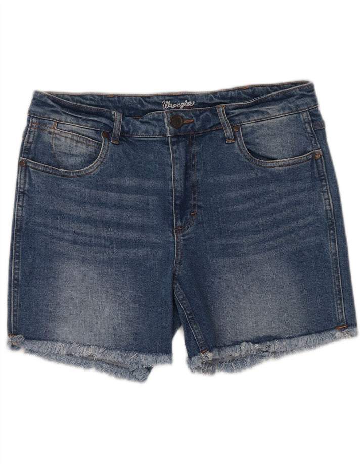 Shorts jeans feminino WRANGLER EUA 7 médio W32 algodão azul
