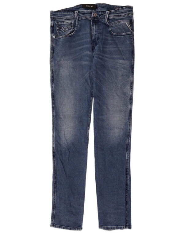Replay Jeans Slim Feminino W32 L32 Azul