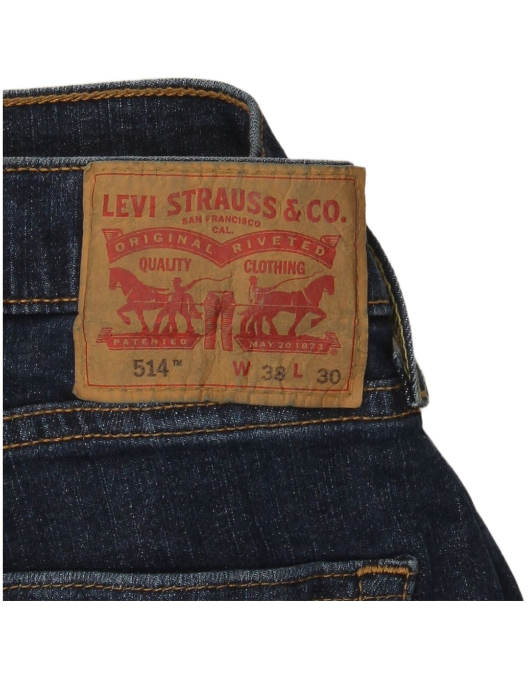 Calça jeans reta masculina Levi's W38 L30 azul algodão