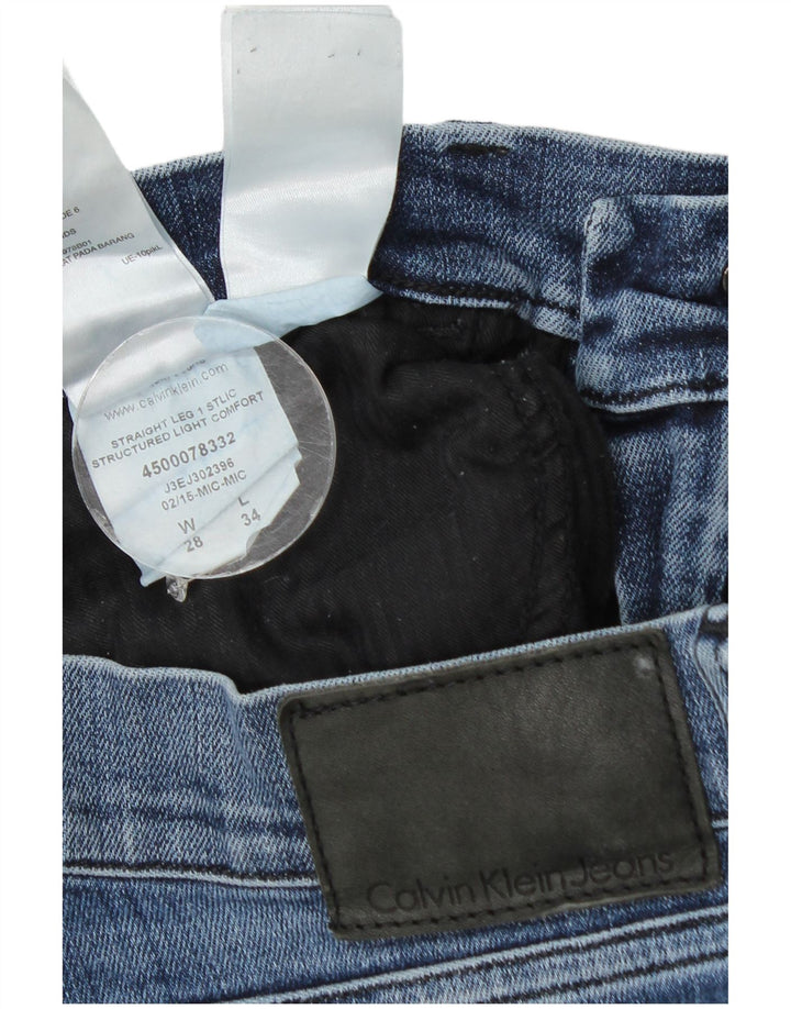 Calça jeans reta masculina Calvin Klein W28 L29 algodão azul