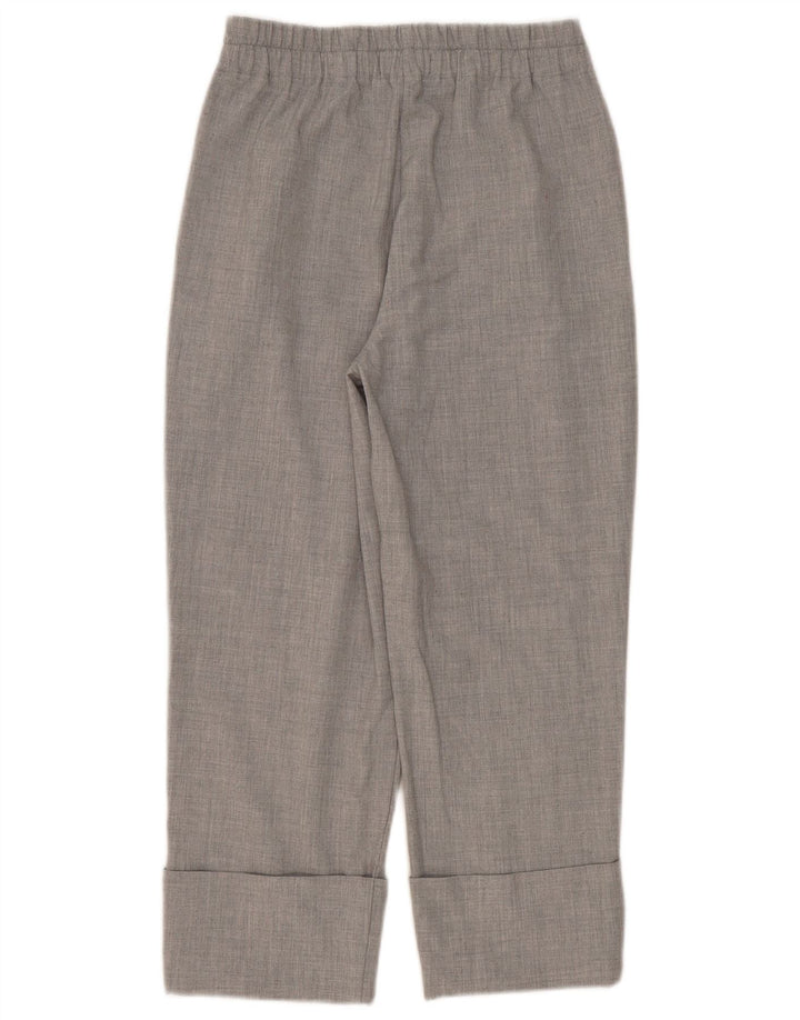 Zara Calça feminina reta cortada pequena W26 L24 cinza