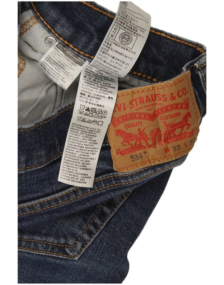 Calça jeans masculina Levi's 514 Straight tamanho 33W33 L32 azul algodão