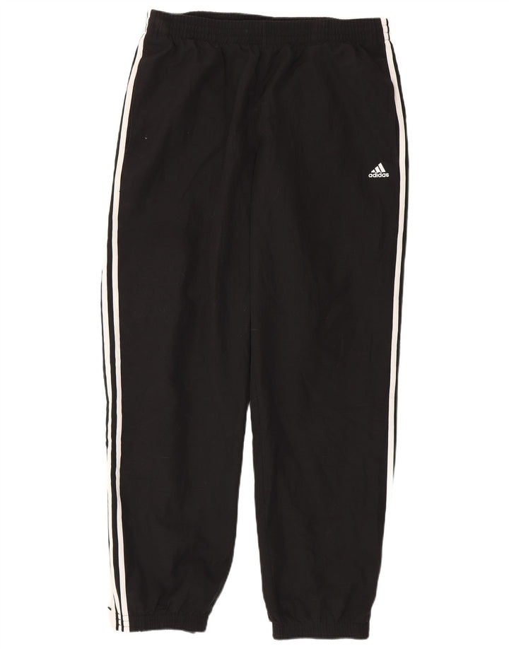 Adidas masculino climalite calças de treino joggers grande poliéster preto