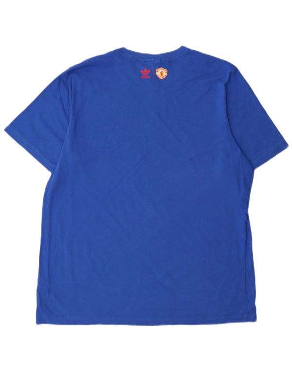 Camiseta Adidas Masculina Manchester United Graphic Top XL Azul Algodão