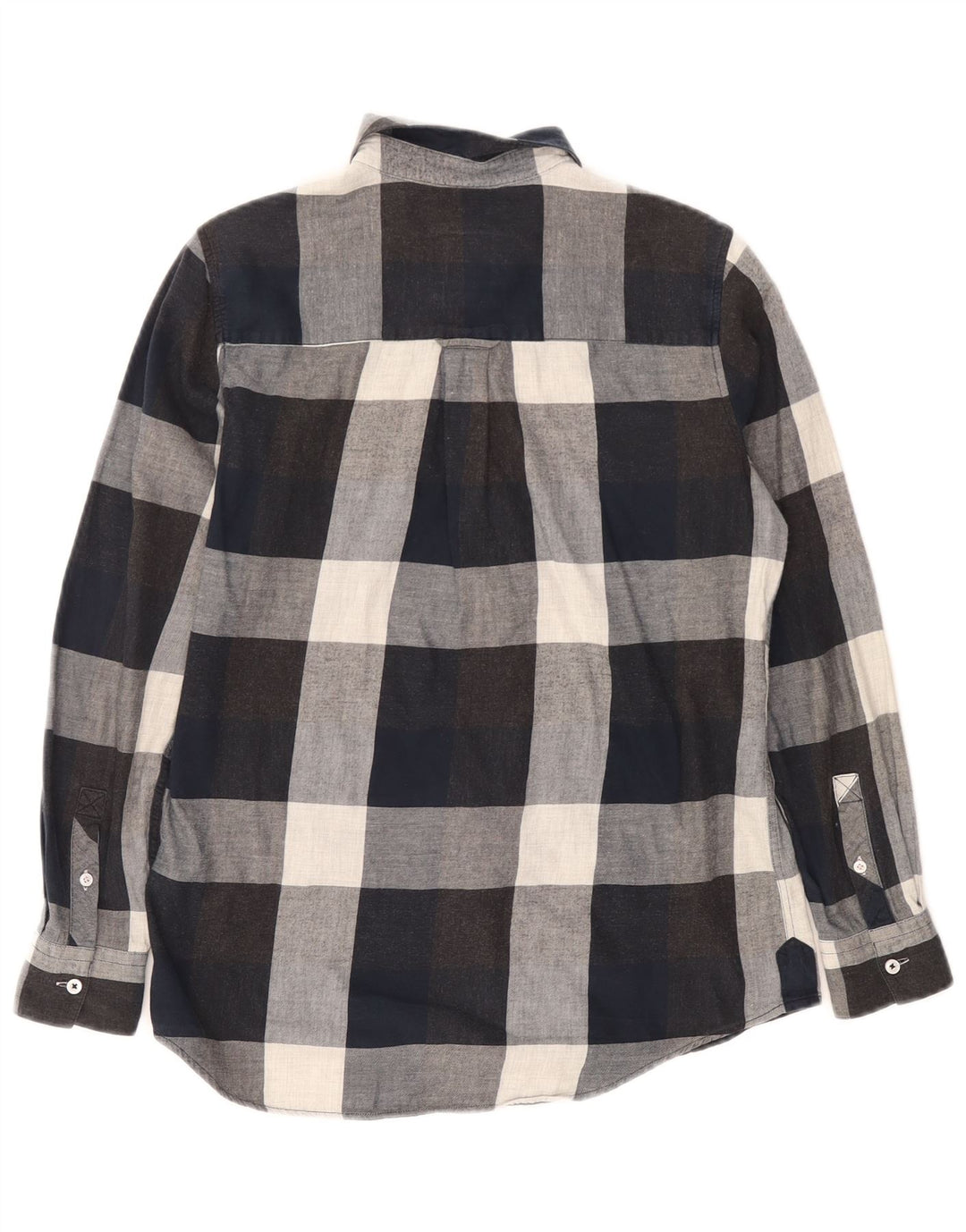 Camisa feminina grande de flanela Crew Clothing UK 8 pequena xadrez azul marinho