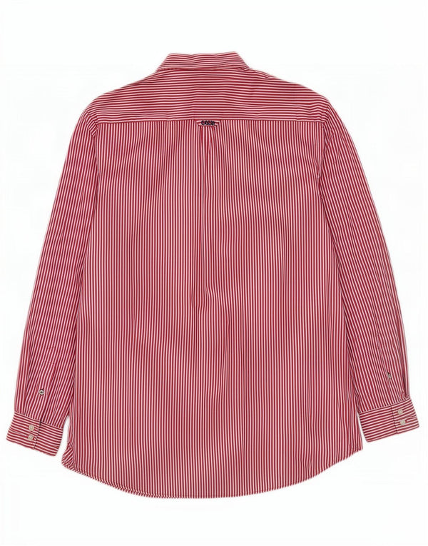 Crew Clothing Camisa masculina clássica de ajuste XL algodão listrado vermelho